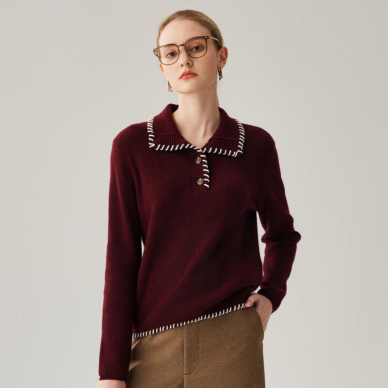 Zhaojun Women's 100% Cashmere Color-Block Rope Knit Sweater