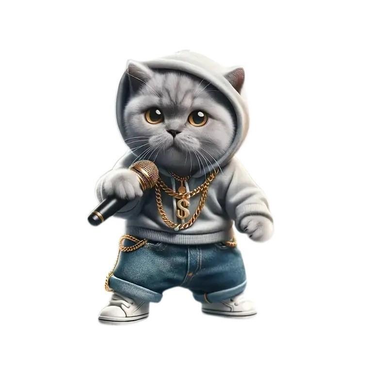 Cartoon Cute Grey Cat Pattern Acrylic Pendant For Car Decoration Interior