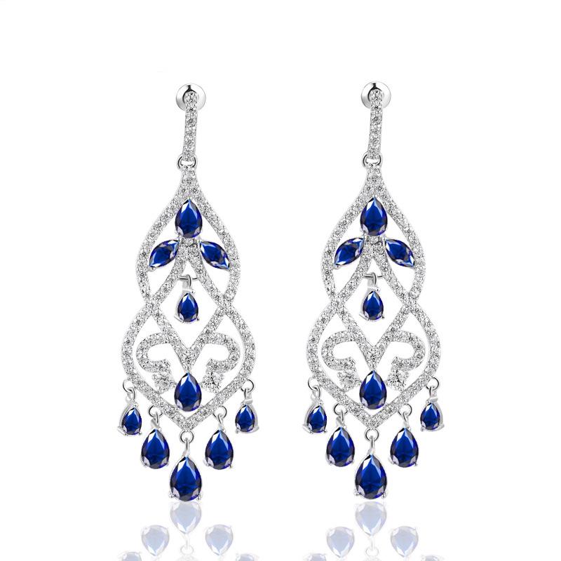 Temperament Long Fringed Earrings, Zircon Bridal Stud Earrings, Ear Jewelry, Women