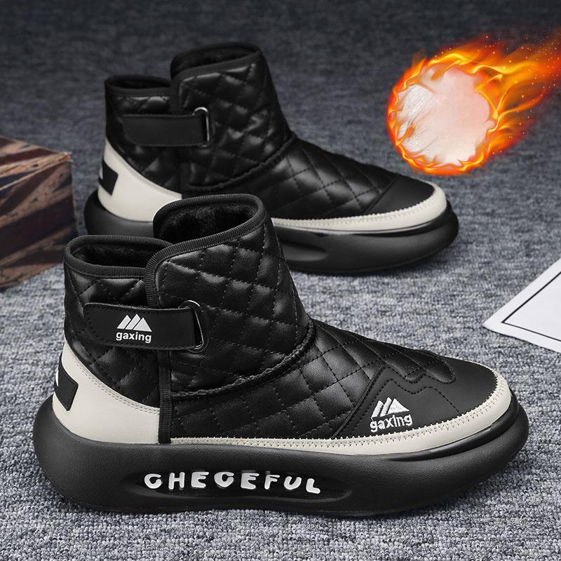 Men Winter Snow Boots Men New High-top Winterproof Comfortable Cotton Shoes Thick Soled Anti Slip Outdoor Thickened Casual Shoes