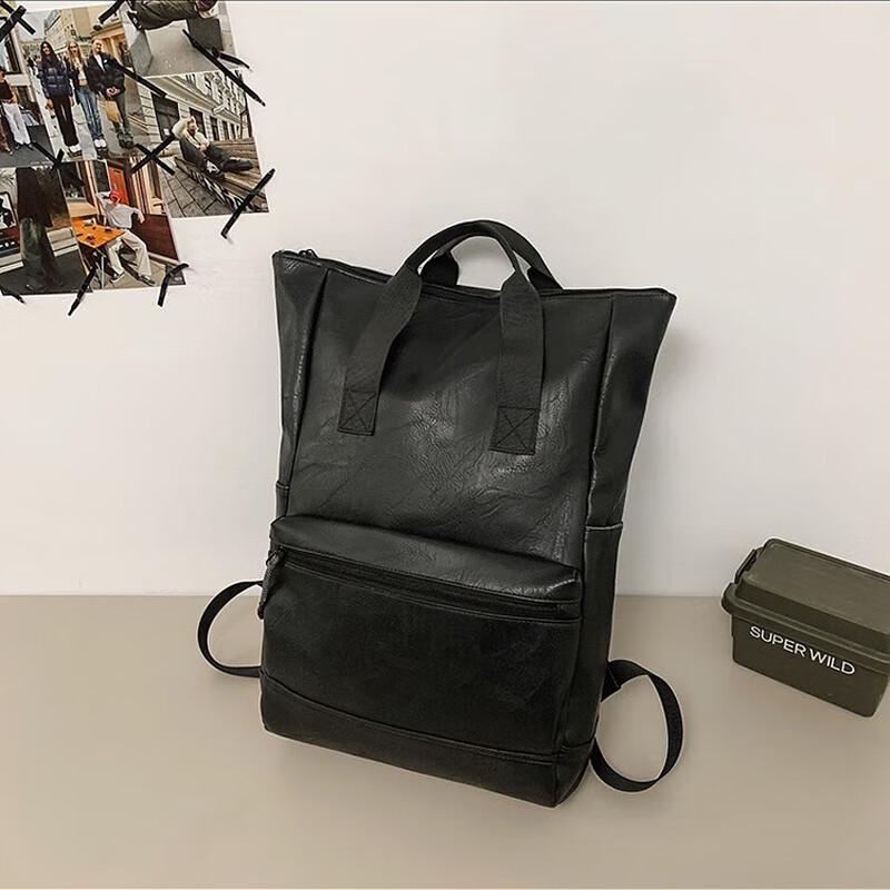 Li Shen Unisex PU Leather Laptop Backpack 1