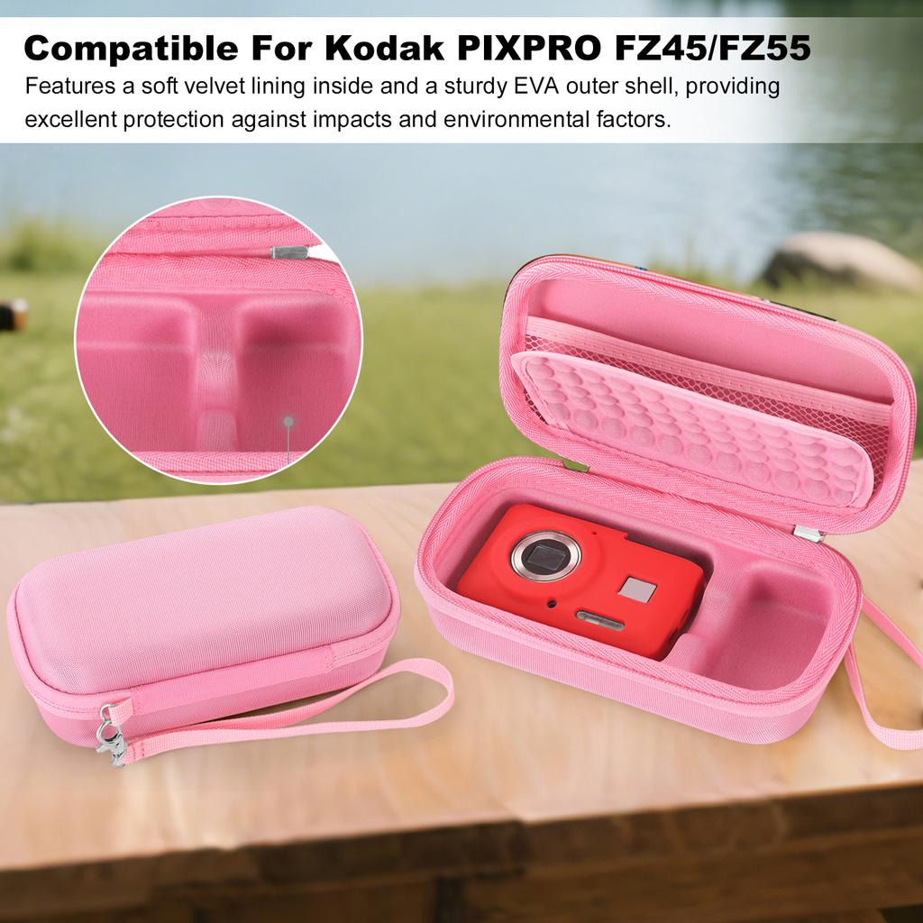 Digital Camera Case Small Cameras Holder Bag with EVA Anti-Shock Bubble Hard Storage Case Compatible with KODAK PIXPRO FZ45/FZ55