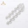 Factory Sale Handmade Flower Motif Rhinestones Classic Applique for Wedding Gown Bridal Sash