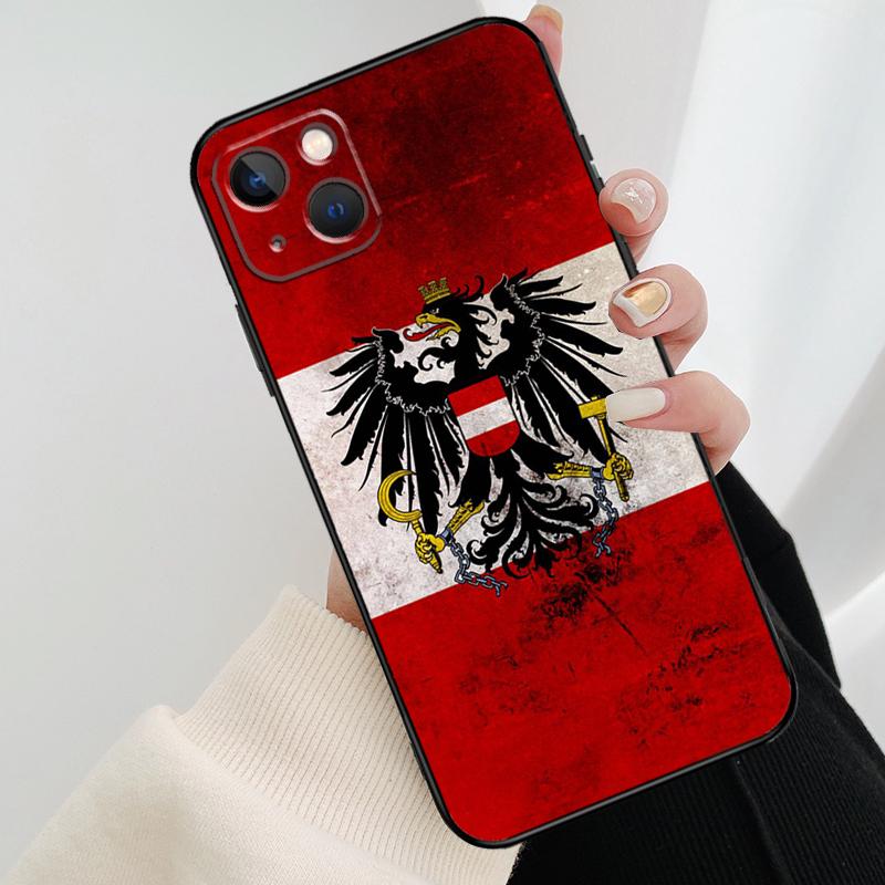 Austria Flag Phone Case For iPhone 15 Pro Max 14 13 12 11 16 Pro Max Mini XR 15 16 Plus 16e Cover Coque