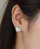 Tatiana (Silver 925) Bulky Emblem Heart One-Touch Earrings Ec3011