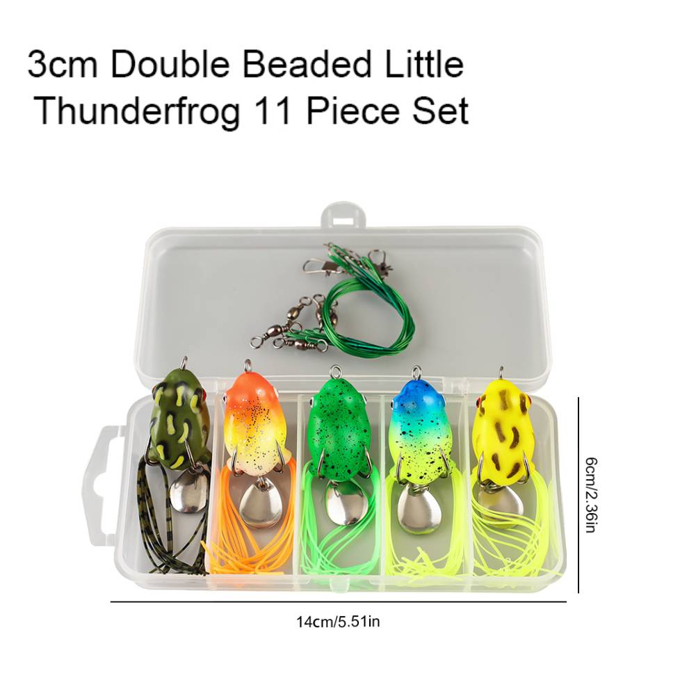 

5Pcs Frog Soft Fishing Lures with Double Hooks Artificial Frog Lure Frog Spoon Fishing Baits for Saltwater Freshwater