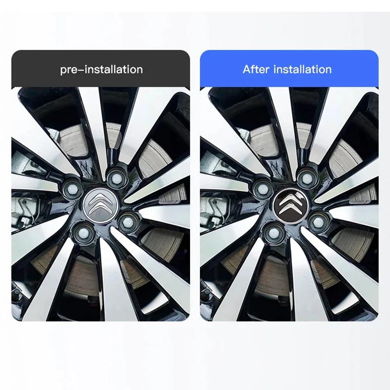 4pcs Auto Car Wheel Center Hub Caps Rim Caps Covers Emblem For Citroen C5 X AIRCROSS C3 C4 C2 Berlingo Jumper Dispatch Ami C4L Bxhm58