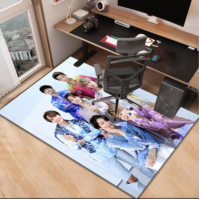 Colorful kpop Artwork Office Rug Chair Mat, Game Carpet, Suitable for Front Door, Bedroom, Living Room, Desk, Holiday Gift