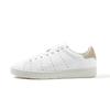 Classic Style Soft Round Toe Color-Blocking Breathable Lace Up Casual White Shoes