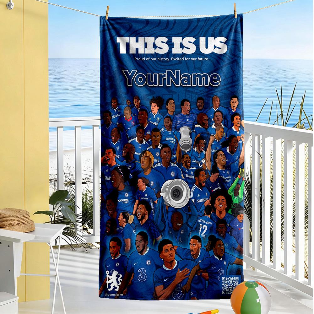 Chelsea Customize Your Name Beach Towel Quick-Dry Soft Microfiber