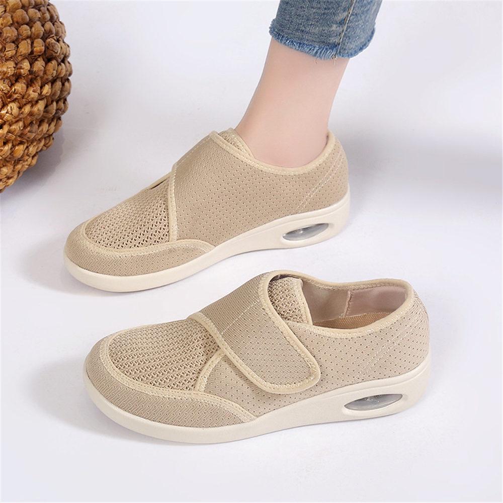 Womens Elderly Extra Wide Width Walking Shoes Adjustable Easy On/Off Slip-on Shoes for Swollen Feet