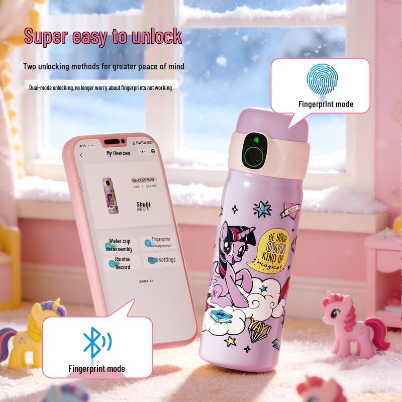Germ My Little Pony Kids Smart Thermos Cup with Fingerprint Unlock