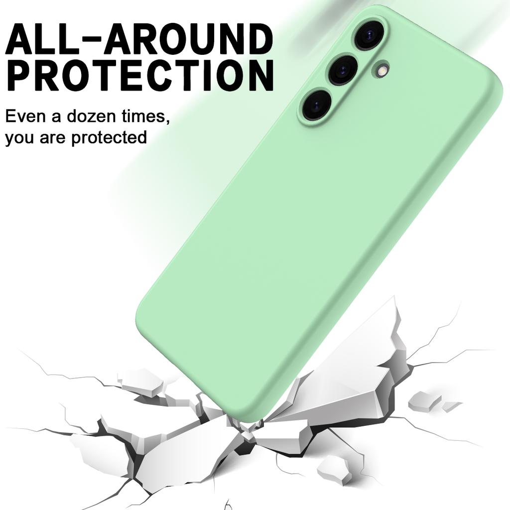 Etui na Samsunga Galaxy S25+ z płynnego silikonu, odporne na zarysowania, pokrowiec na telefon z paskiem na rękę