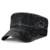Unisex Korean Style Washed Denim Military Cap - Breathable Outdoor Sunshade Duckbill Hat