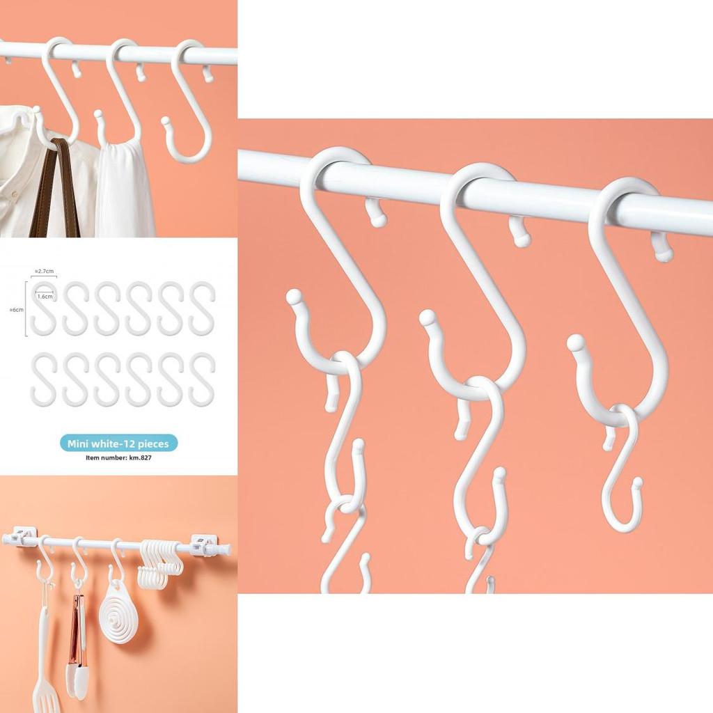 Plastic S Hooks For Home Organization With Double Hooks Load Capacity For Diy Closet Storage