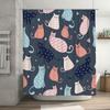 Modern Colorful Cat Print Shower Curtain for Bathroom Decor Available in Multiple Sizes
