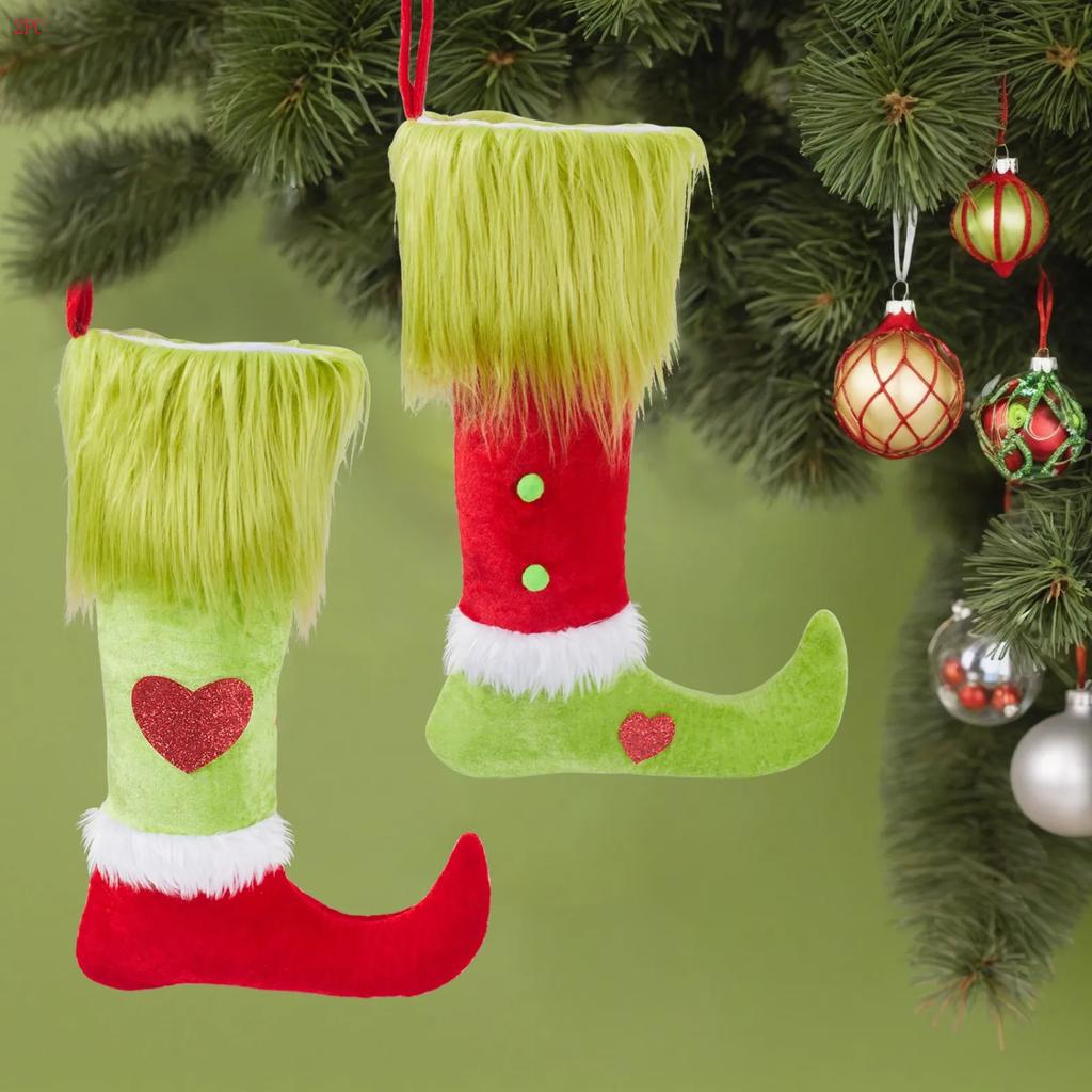 Christmas New Elf Socks Candy Gifts Bag Tote Sweet Stocking Filler Christmas Tree Decor Pendant cover decorate festive supplies