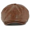 HT4937 Mens Beret Women Autumn Winter PU Leather Hat Retro Artist Painter Beret Hat Male Female Ivy Flat Cap Octagonal Beret Cap