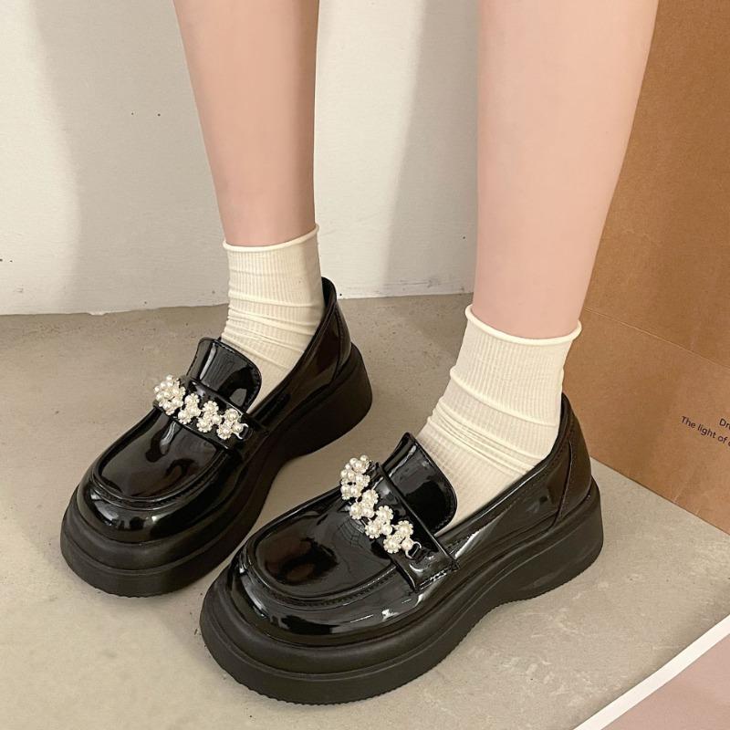 Women's Shoes Platform Round Toe British Style All-Match Oxfords Casual Female Loafers Shallow Mouth Flats Mary Janes Footwear
