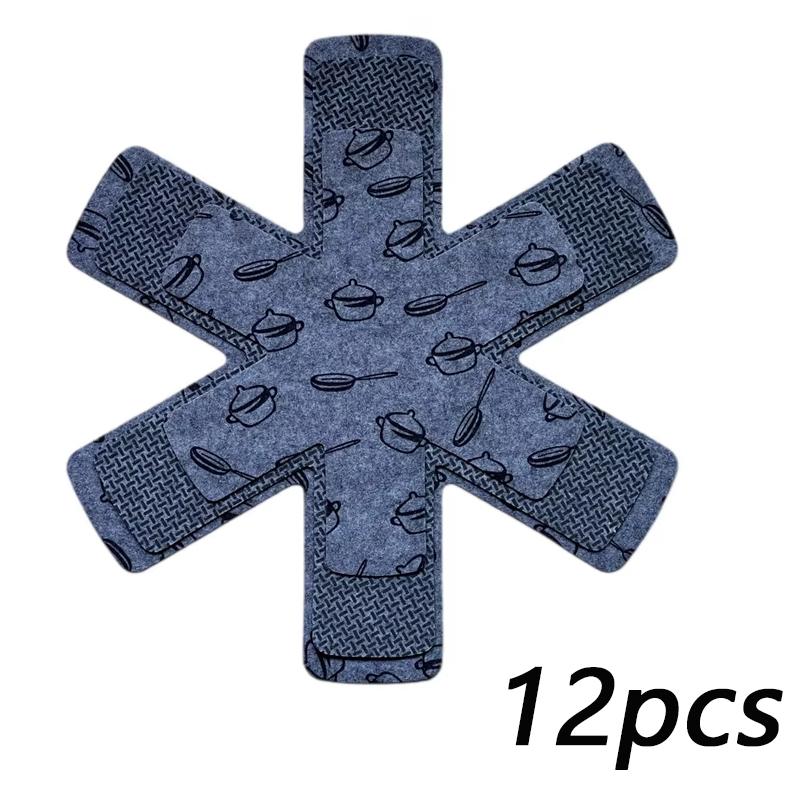 3-12Pcs Pot and Pan Protectors Pot Dividers Pad Non-woven 3 Sizes Pans Separator Pads for Protecting Separators Pads Cookware