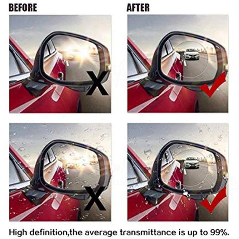 1Pair Car Rearview Mirror Sticker Round Rainproof Anti-fog Waterproof Nano Film Stickers Safety Driving Auto Exterior Accessory