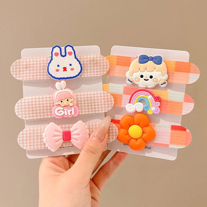 3-9pcs Hair Accessories Hairpins Hair-friendly Velcro Broken Hair Tidying Fragmented Hair Girl Magic Tape Cute Children Delicate Jewelry