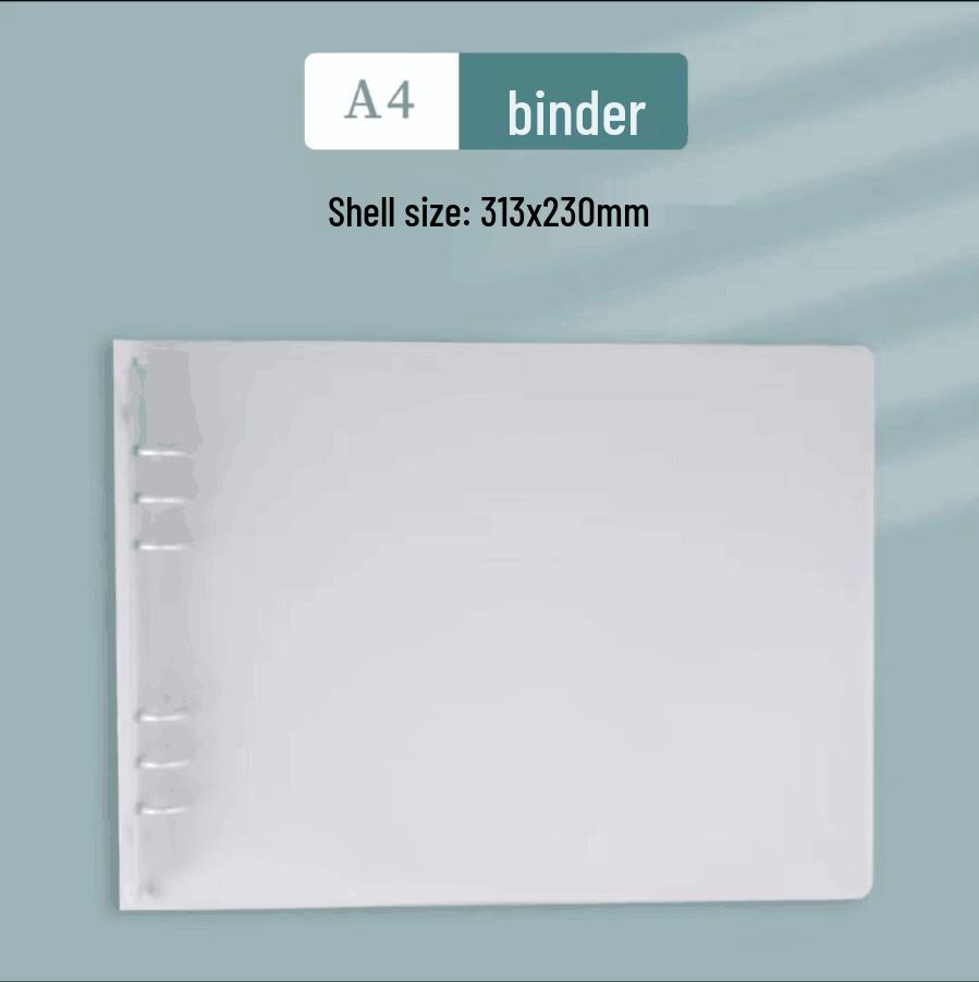 Frosted Semi-Transparent Binder with Straps, 6-Hole, A4/B5/A5/A6/A7 Loose-Leaf Journal