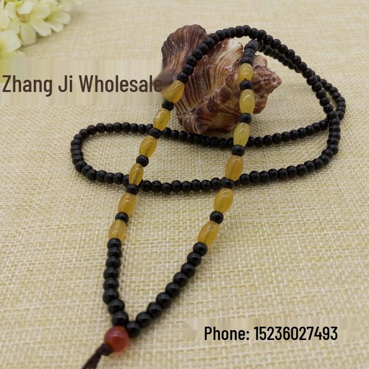 Hand-Woven Jade Pendant Necklace with Beads: Elegant & Versatile