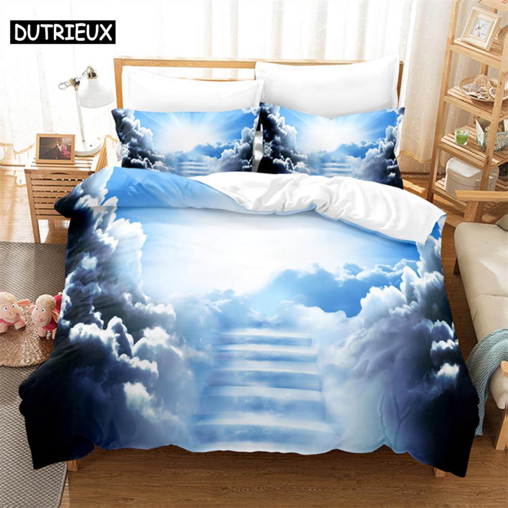 Sky Fantasy Queen Bedding Set Duvet Cover Set Kids Bedding Digital Printing Bed Linen King Size Duvet Cover Set Bedding Set
