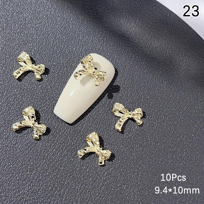 10Pcs Luxury Kawaii Bow Nail Art Charms 3D Alloy Bow Tie Jewelry Nail  Decoration Diy Accessories