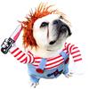 3D Killer Doll Dog Costume - Halloween & Christmas Prank Outfit for Pets