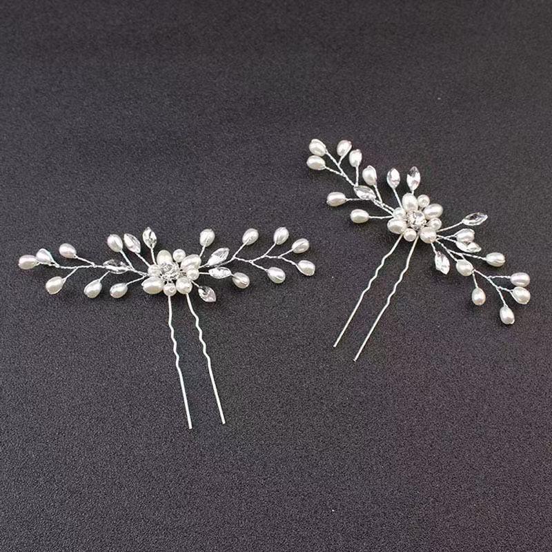 Gold & Silver Bride Hairpins with Pearl - European & American Wedding Updo Accessories