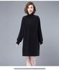 2025 Autumn/Winter High Neck Knit Sweatshirt with Long Sleeve & A-line Long Skirt Featuring Pocket Design