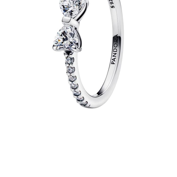 Pandora 925 Sterling Silver Synthetic Cubic Zirconia Rings Women's Silver 193510C02