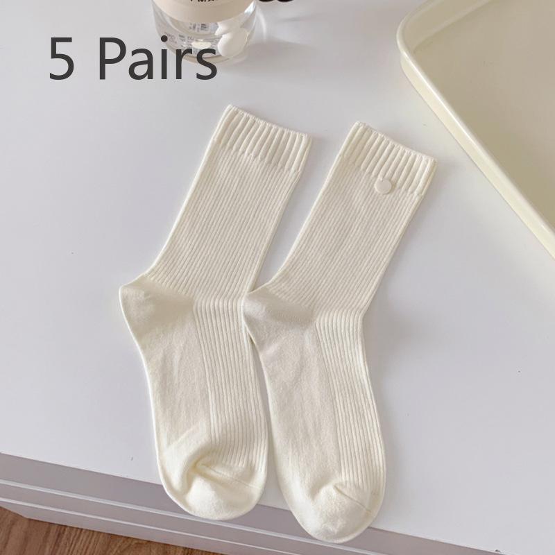 5 Paar Damen Herbstmode Neuer Stil Alles Go Shell In The Tube Stapelsocken