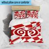 3PCS Red White Mainz Pattern Bedding Set,Including 1pc Duvet Cover And 2pcs Pillowcases Perfect for Bedroom, Dormitory, Fan Christmas Gift