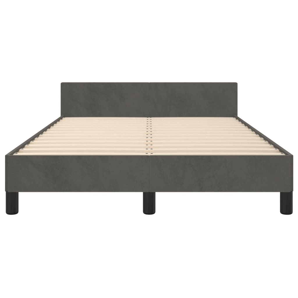 Bed Frame without Mattress Dark Grey 120 x 190 cm Velvet