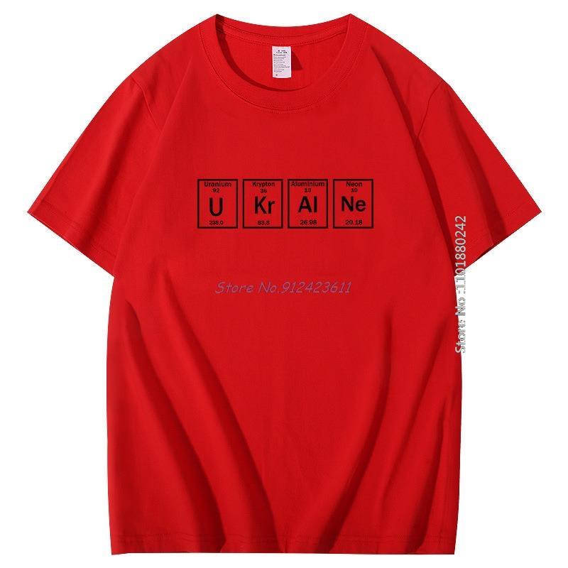 Elements Periodic Table Ukraine Letter Print Funny Graphic T Shirts Summer Harajuku Cotton Short Sleeve Tshirt Mens Clothing
