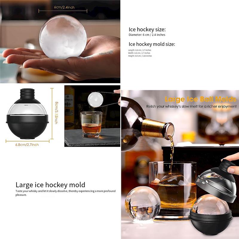 Round Ice Hockey Mold Silicone Ice Mold For Cocktails Easy To Demould Ice Silicone Molds DIY Home Bar Party Whiskey Ice Grids