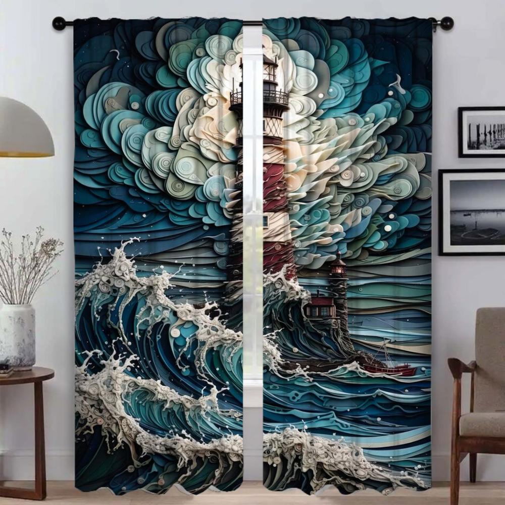 Sun Moon and Tree Blackout Curtains for Camera Halloween Decoration Kitchen Curtains 2 Pieces Tulle for Bedroom Partition Shades