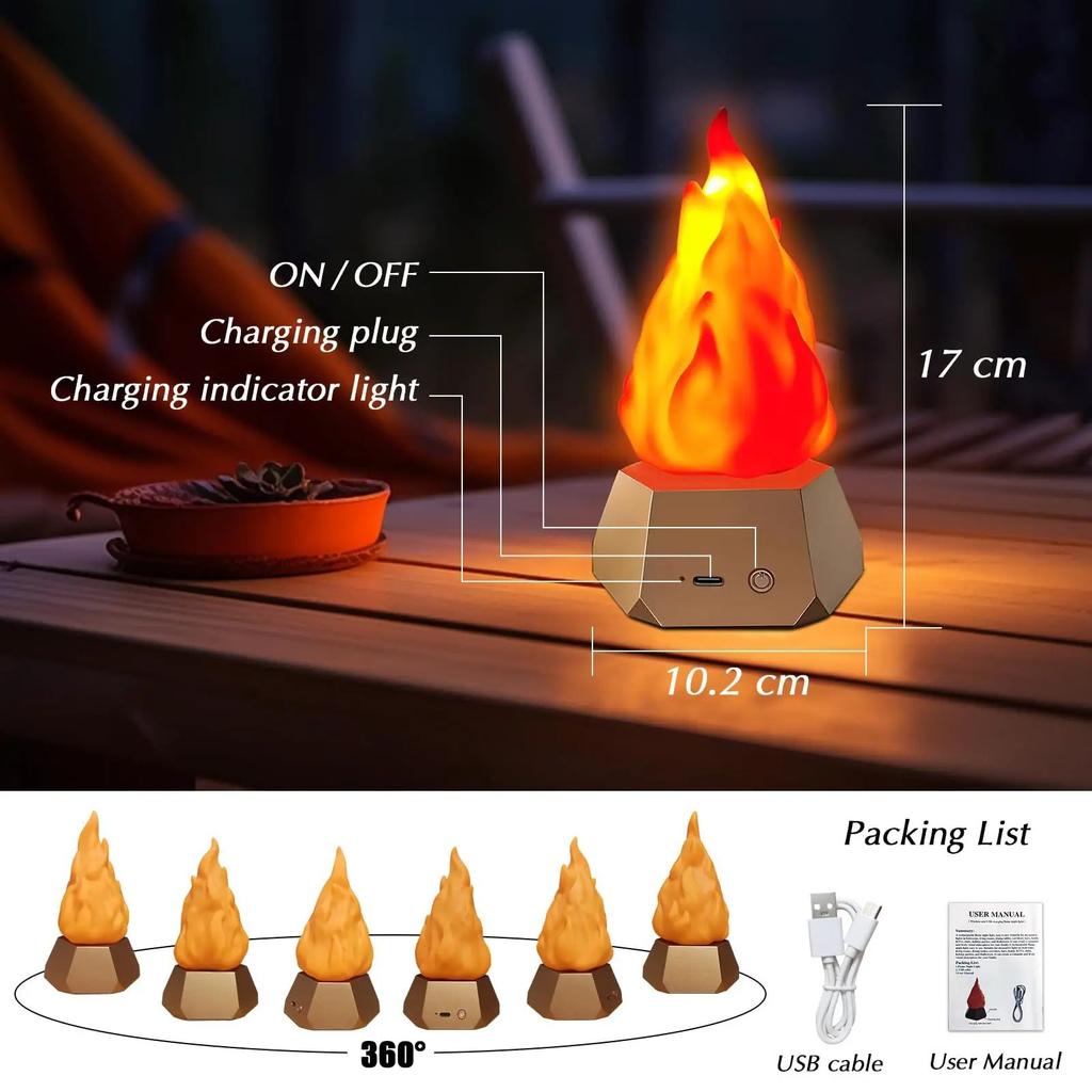 LED Simulated Flame Light, Outdoor Camping and Courtyard Landscape Decoration Light, Christmas Eve Ambiance Night Light