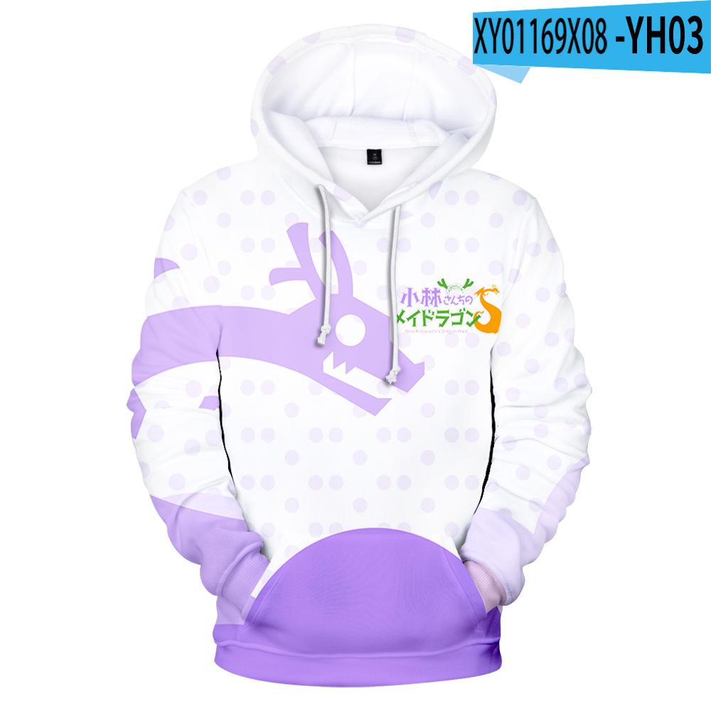 Miss Kobayashi's Dragon Maid Kanna Kamui Cosplay Hoodie Hip Hop Graphic Sweatshirt Poleron Hombre Streetwear Harajuku Clothes