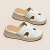 Versatile outer wear holiday style comfortable open-toed sandals new retro straw thick sole one-word fashion sandals