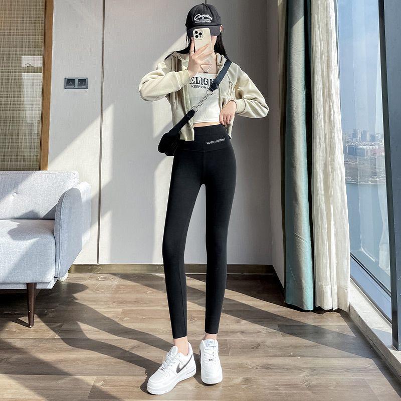 

2025 New Plus Size High Waist Fluffy Leggings for Women - Non-Slip Slimming Autumn/Winter Outerwear Skinny Pants L (100-115 lbs)
