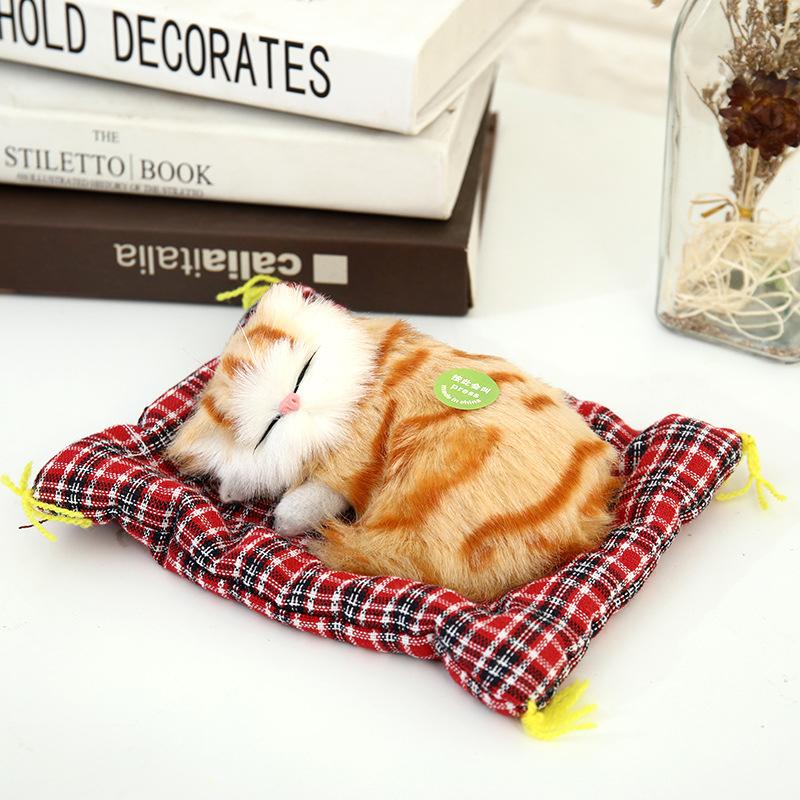Lovely Plush Kittens Doll Toy Home Decoration Car-Styling Car Ornaments Cute Simulation Sleeping Cats Dashboard Decoration