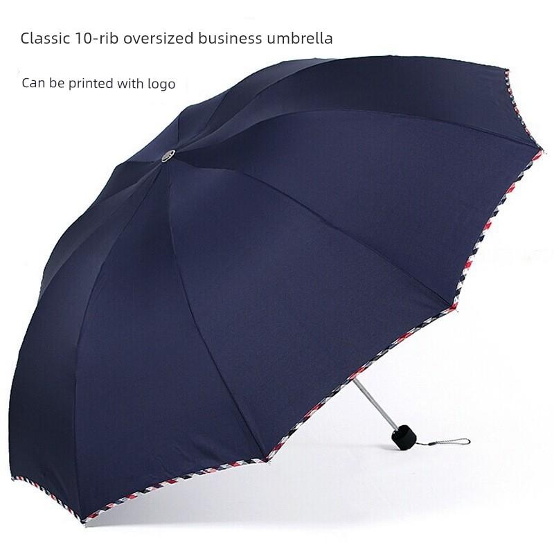 New Model Bone-Edged 70% off Grid Umbrella, Sun Protection Umbrella, Large Business Folding Umbrella, Business Gift Iron Umbrella