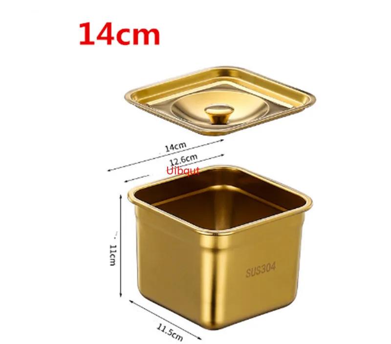 Stainless Steel Tank Box with Cover Kitchen Oil Basin Square Barrel Storage Bottle Seasoning Box Jars and Lids Spice Jars Set