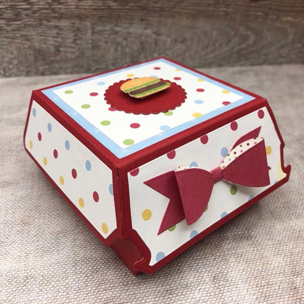 Metal Cutting Dies Hamburger Box Die Cuts Templates Molds Embossing Stencils for Album Scrapbooking Paper Decoration