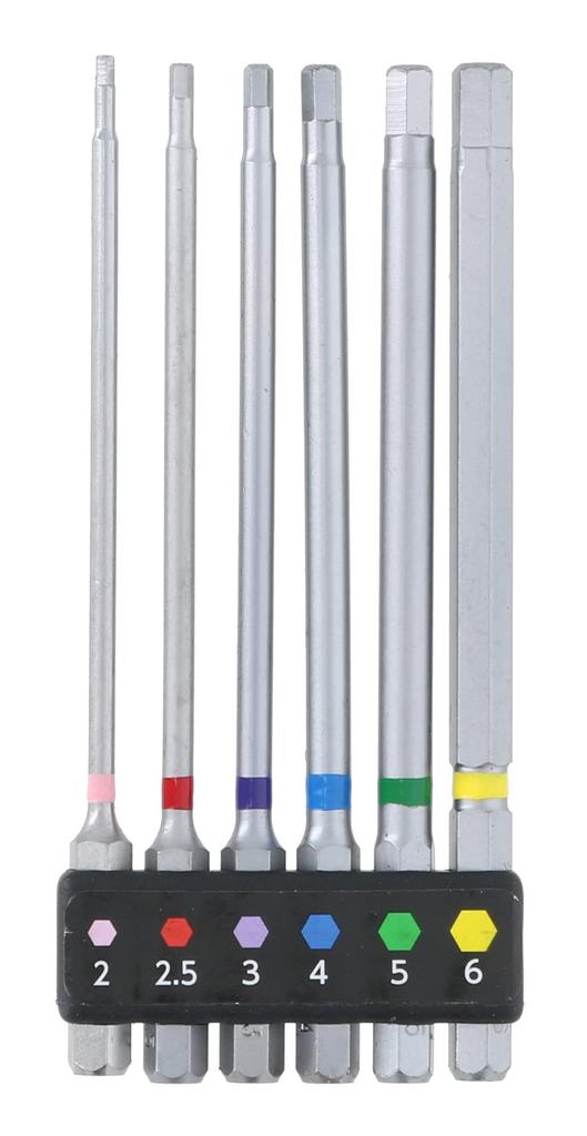 Takagi EARTH MAN Hex Bit Long for Electric Screwdrivers and Impact Drivers Set, 6-Piece Type,