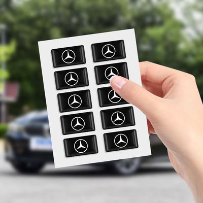 Car Epoxy Resin Interior Sticker Car Logo Emblem Decal Decoration For Mercedes Benz W212 W213 W205 W177 W247 W176 X253 Etc